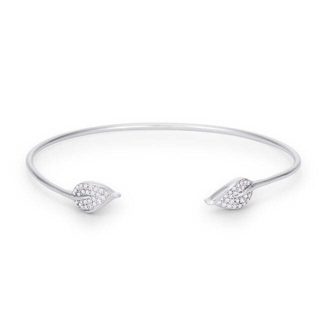 Trendy Rhodium Bracelet With Clear Cubic Zirconia Accents 31$